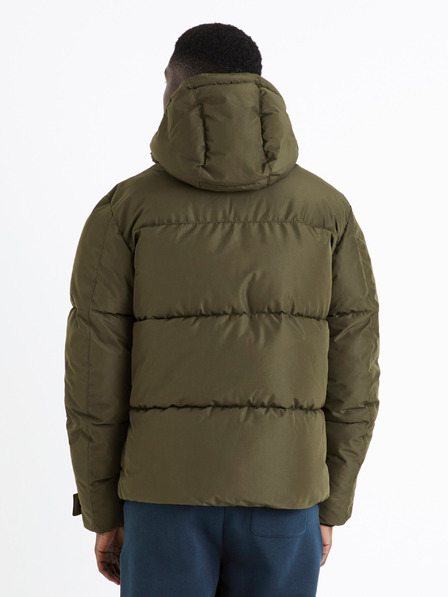 Celio Khaki pánská prošívaná zimní bunda Celio CUNOTTE
