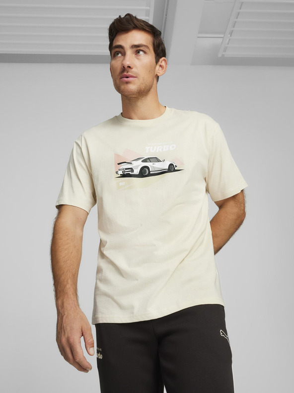 Puma Krémové pánské tričko Puma PL 911 Graphic Tee