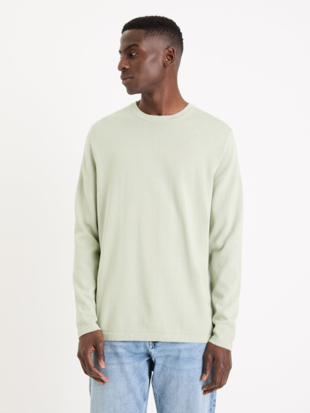 Celio Mentolový pánský basic svetr Celio Gewells