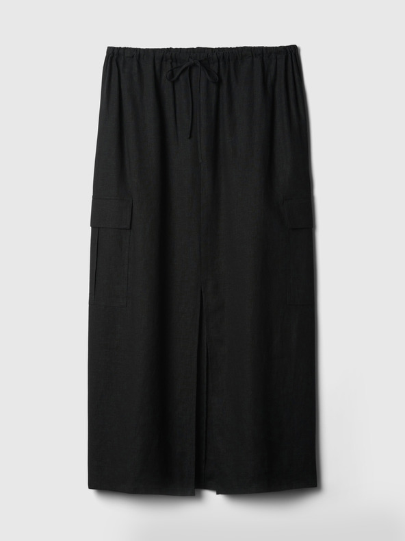 GAP Lněná midi sukně Utility GAP