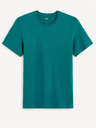 Celio Petrolejové pánské basic tričko Celio Tebase
