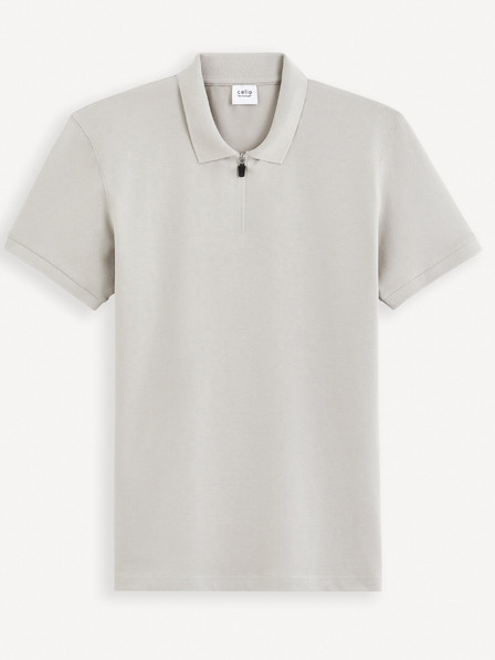 Celio Světle šedé pánské basic polo tričko Celio Gebenoit