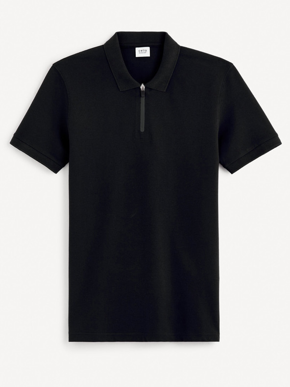 Celio Černé pánské basic polo tričko Celio Gebenoit