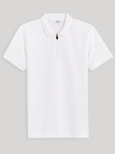 Celio Bílé pánské basic polo tričko Celio Gebenoit