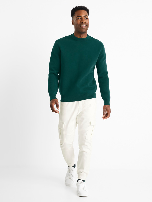 Celio Krémové pánské cargo kalhoty Celio Cokit4