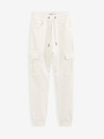 Celio Krémové pánské cargo kalhoty Celio Cokit4