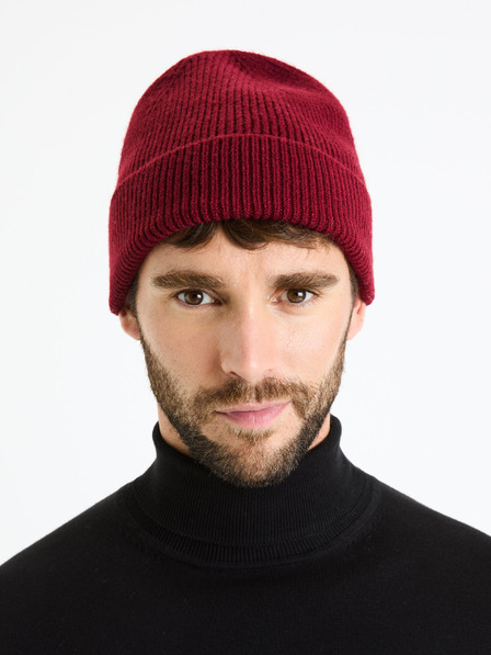Celio Vínová pánská zimní čepice Celio Viribean