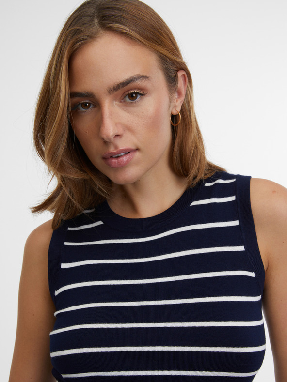 Orsay Tmavě modrý dámský pruhovaný top ORSAY