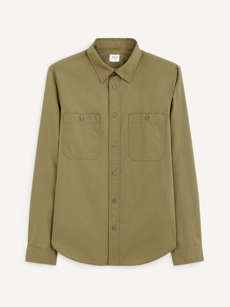 Celio Khaki pánská košile Celio Gagusti2