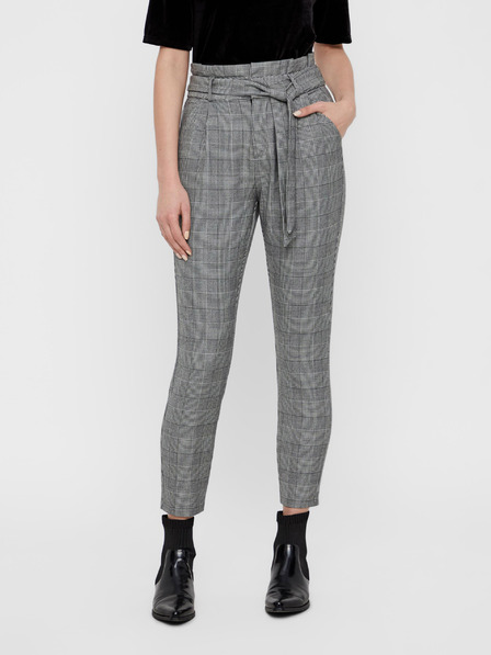 Vero Moda Šedé kostkované kalhoty VERO MODA Eva