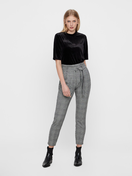 Vero Moda Šedé kostkované kalhoty VERO MODA Eva