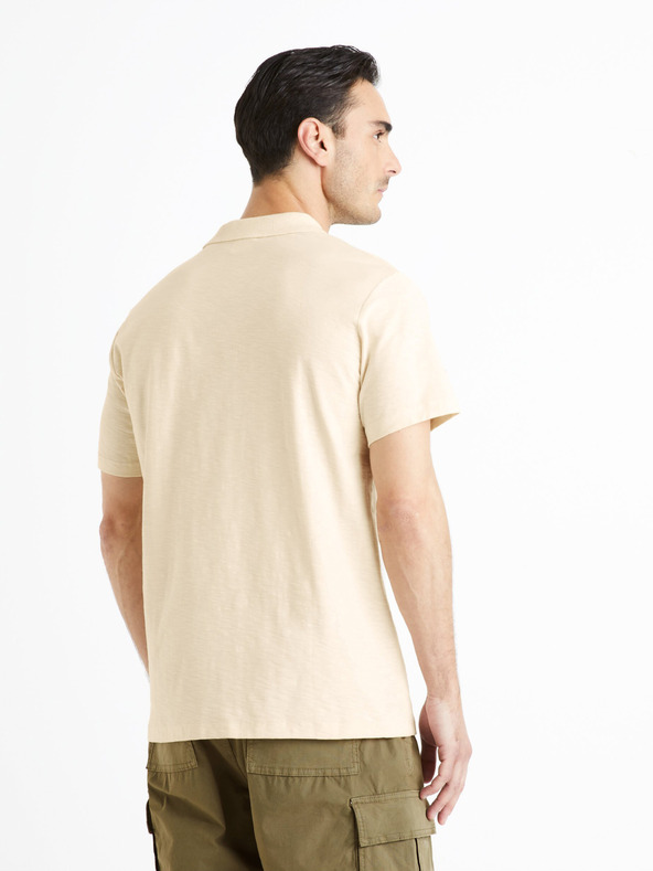 Celio Krémové pánské basic polo tričko Celio Feflame
