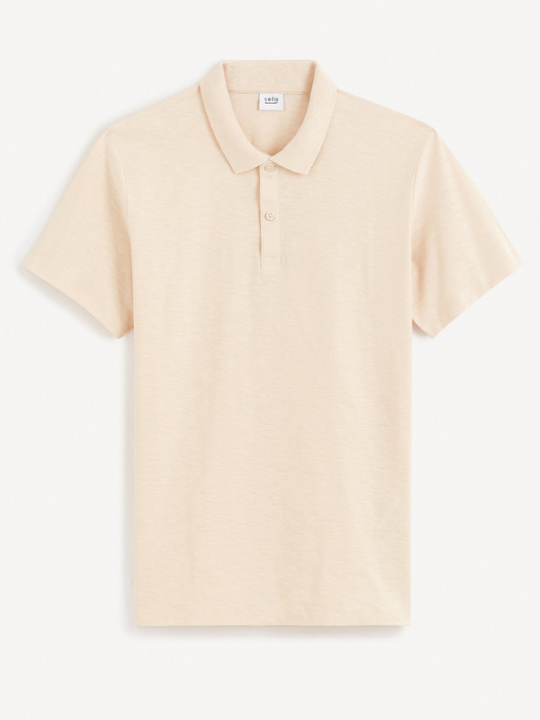 Celio Krémové pánské basic polo tričko Celio Feflame