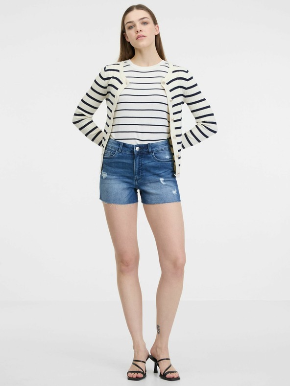 Orsay Tmavě modré dámské džínové kraťasy ORSAY