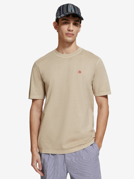 Scotch & Soda Béžové pánské tričko Scotch & Soda