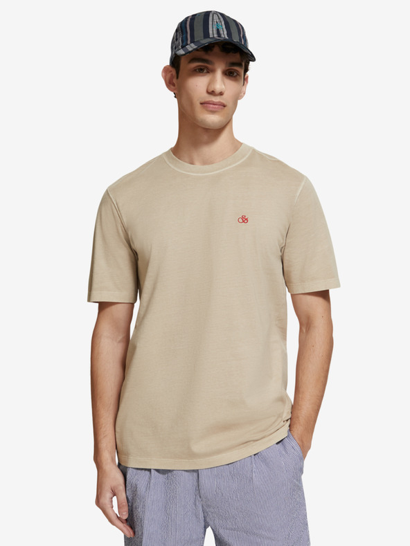 Scotch & Soda Béžové pánské tričko Scotch & Soda