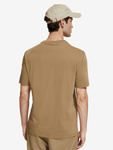Scotch & Soda Hnědé pánské tričko Scotch & Soda