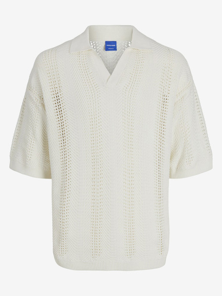 Jack & Jones Krémové pánské polo tričko Jack & Jones Wavy