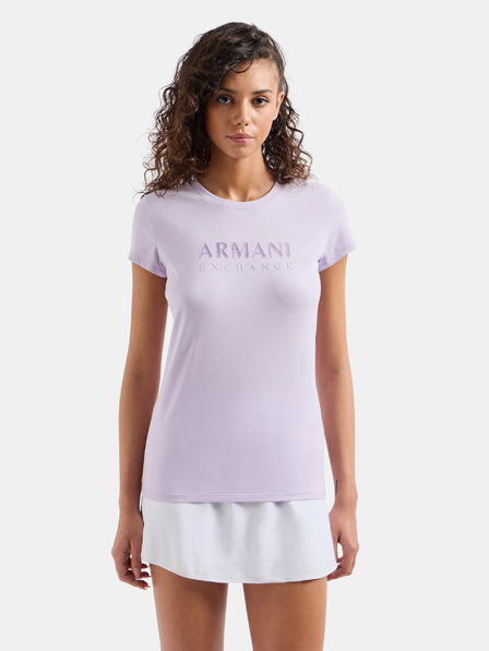 Armani Exchange Světle fialové dámské tričko Armani Exchange