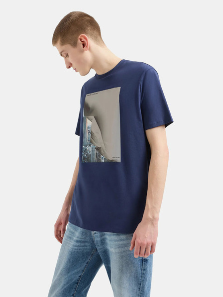 Armani Exchange Tmavě modré pánské tričko Armani Exchange