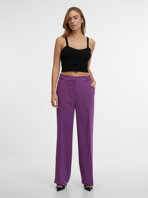 Orsay Fialové dámské straight kalhoty ORSAY