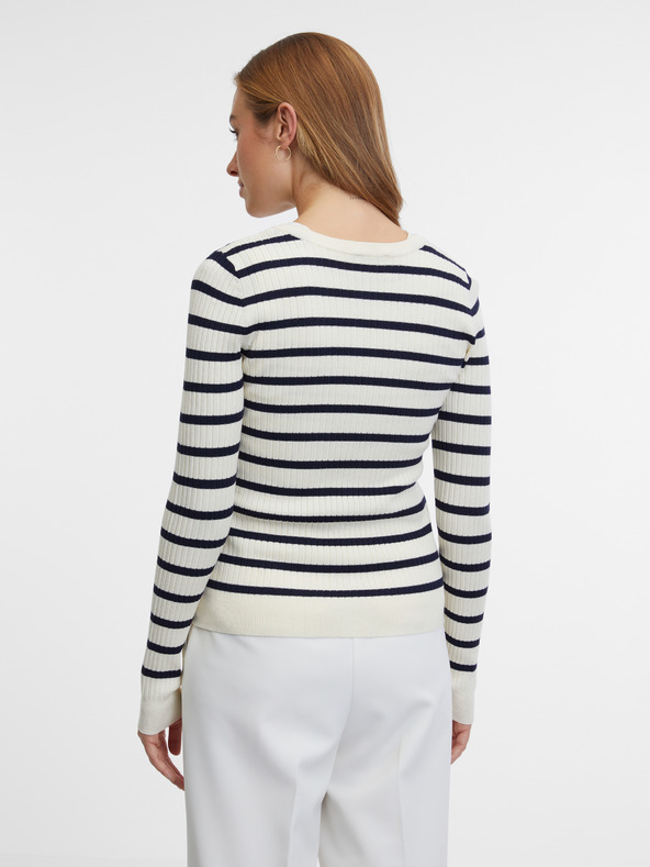 Orsay Krémový dámský pruhovaný kardigan ORSAY