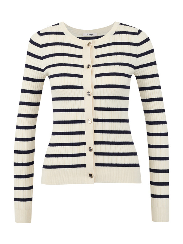 Orsay Krémový dámský pruhovaný kardigan ORSAY