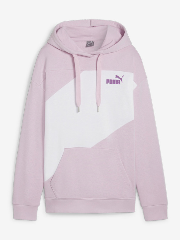 Puma Bílo-růžová dámská mikina s kapucí Puma Power Hoodie TR