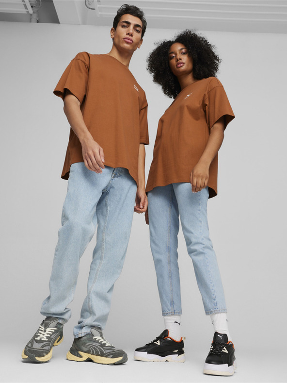 Puma Hnědé unisex oversize tričko Puma Better Classics Oversized Tee