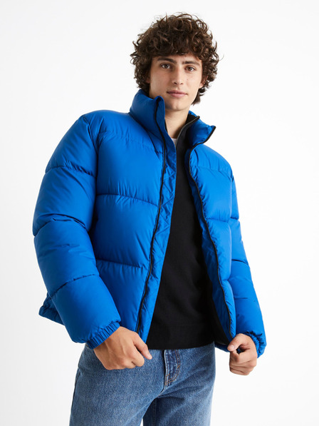 Celio Modrá pánská zimní prošívaná bunda Celio Cuparigi