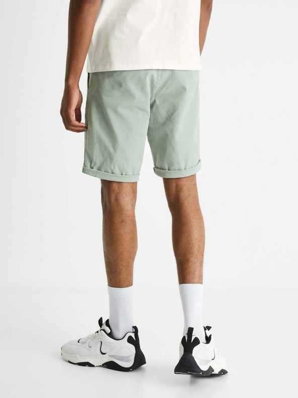 Celio Světle zelené pánské chino kraťasy Celio Bochinobm