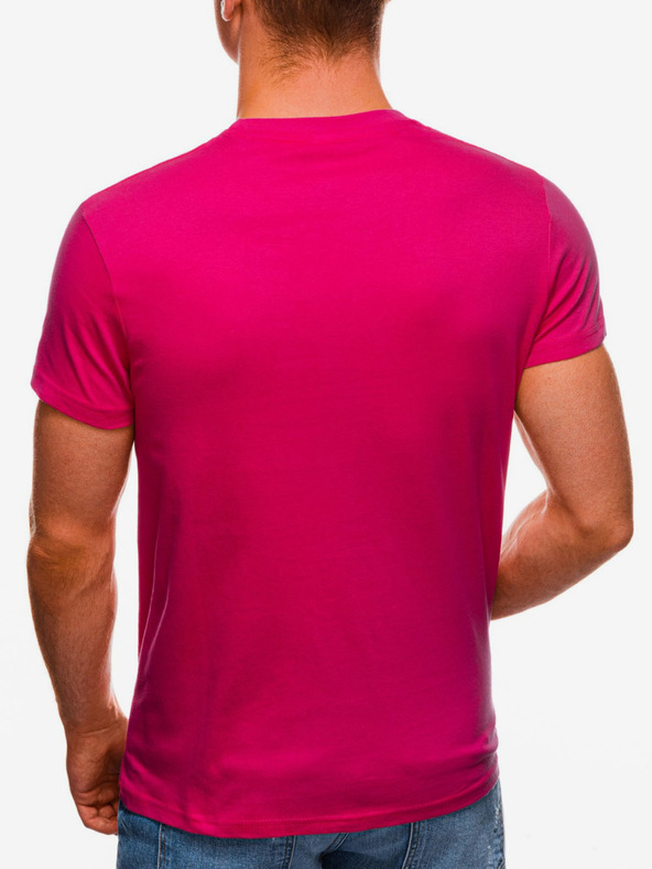 Edoti Tmavě růžové pánské basic tričko Edoti