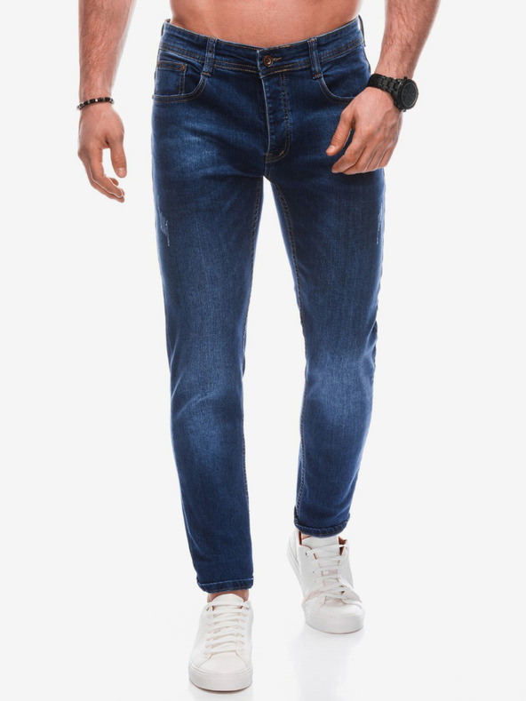 Edoti Tmavě modré pánské slim fit džíny Edoti