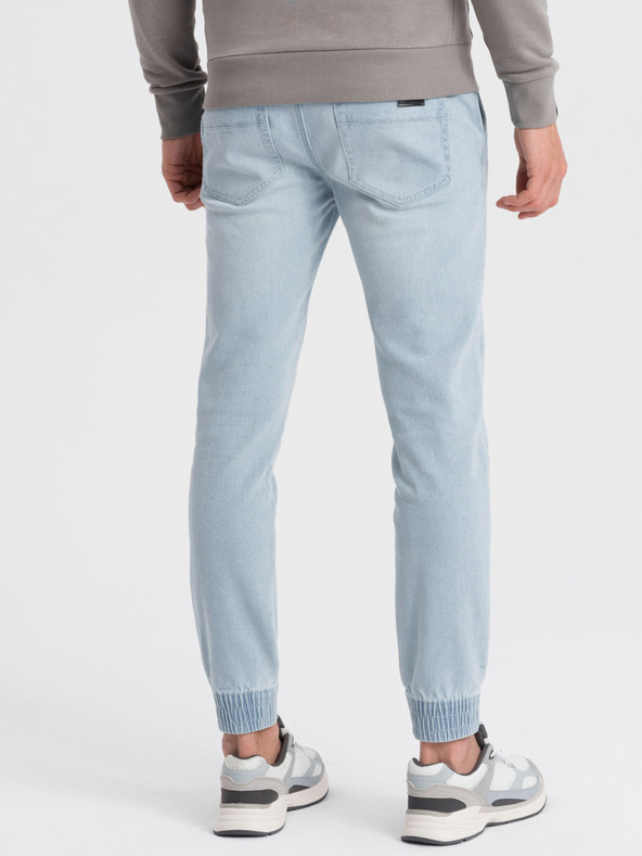 Ombre Clothing Světle modré pánské džíny s potrhaným efektem Ombre Clothing