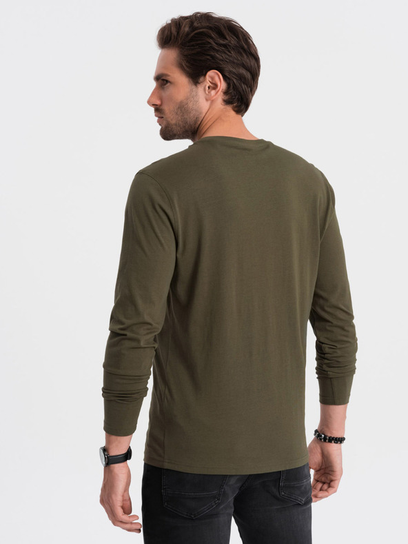 Ombre Clothing Khaki pánské basic tričko Ombre Clothing