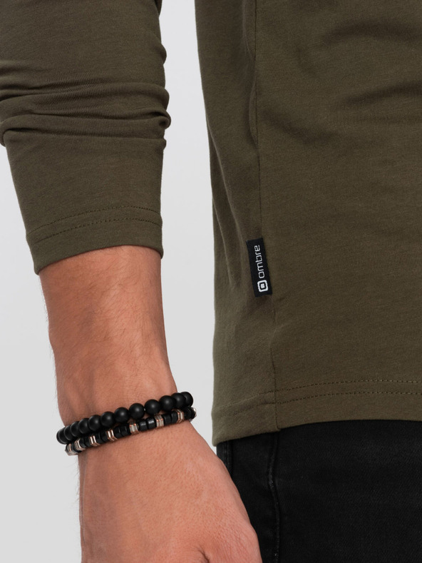 Ombre Clothing Khaki pánské basic tričko Ombre Clothing