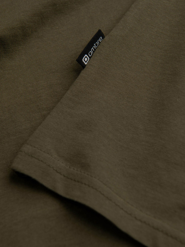 Ombre Clothing Khaki pánské basic tričko Ombre Clothing