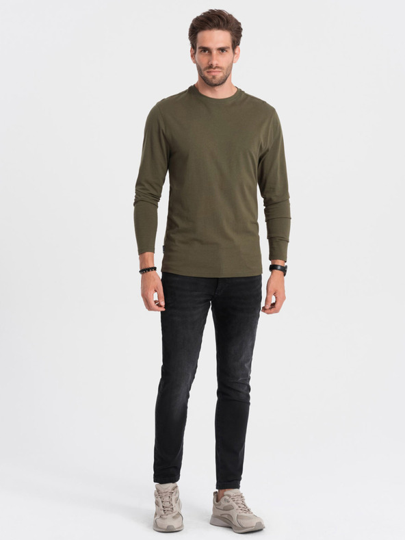 Ombre Clothing Khaki pánské basic tričko Ombre Clothing