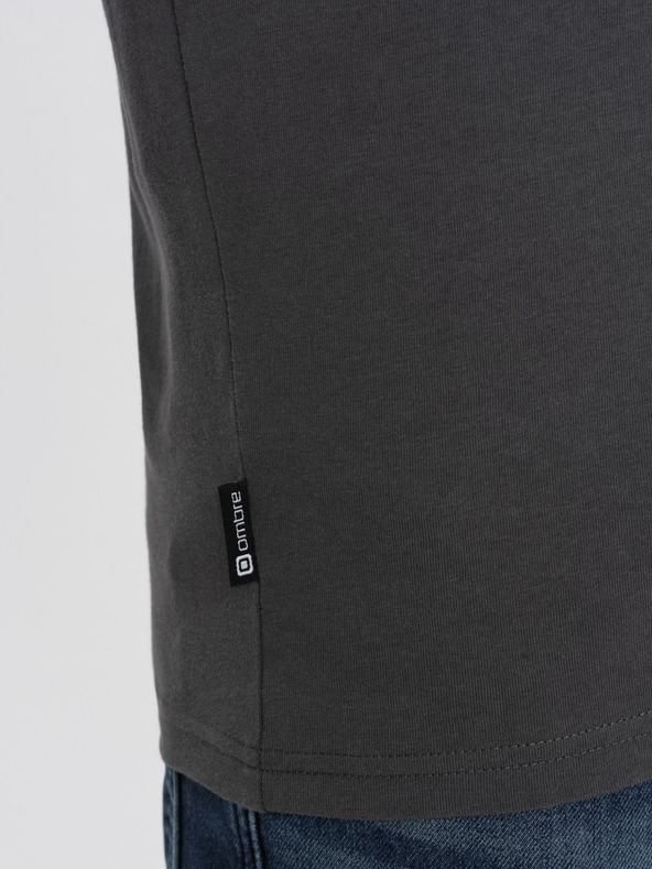 Ombre Clothing Tmavě šedé pánské basic tričko Ombre Clothing