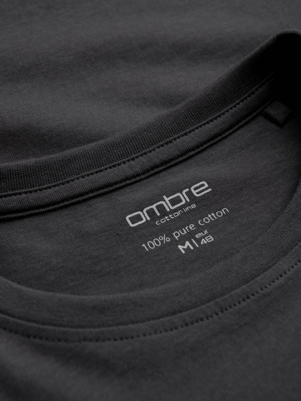 Ombre Clothing Tmavě šedé pánské basic tričko Ombre Clothing