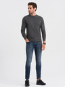 Ombre Clothing Tmavě šedé pánské basic tričko Ombre Clothing