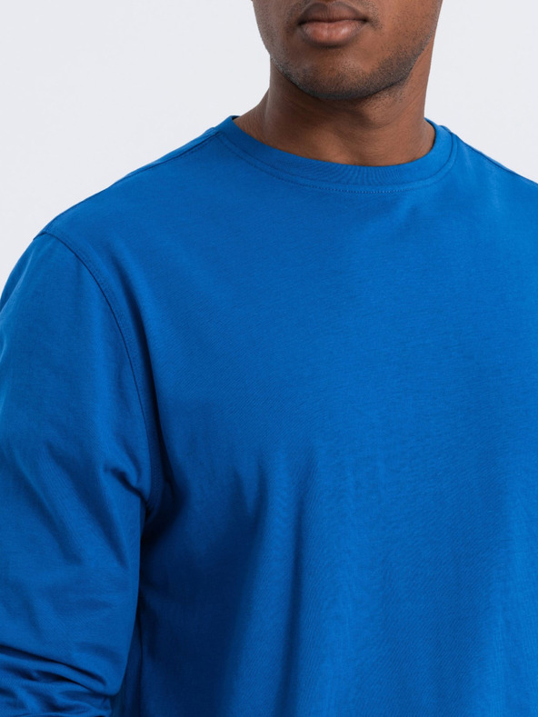 Ombre Clothing Modré pánské basic tričko Ombre Clothing