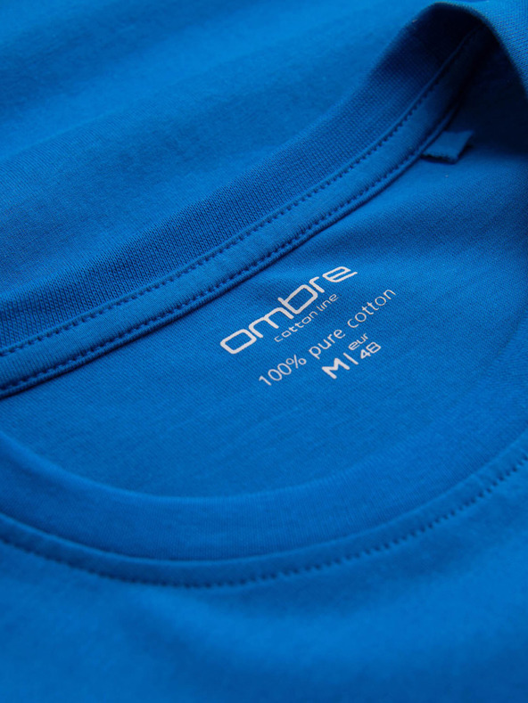 Ombre Clothing Modré pánské basic tričko Ombre Clothing
