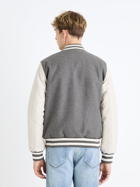 Celio Krémovo-šedý pánský bomber s příměsí vlny Celio Fuvarsi