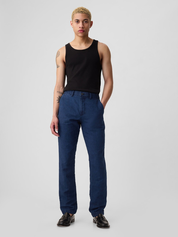 GAP Kalhoty Slim z lněné směsi GAP