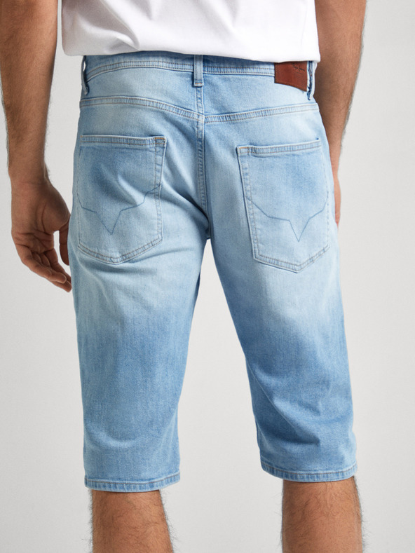 Pepe Jeans Modré pánské džínové kraťasy Pepe Jeans