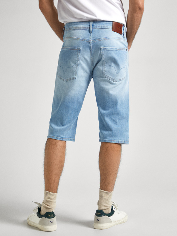 Pepe Jeans Modré pánské džínové kraťasy Pepe Jeans
