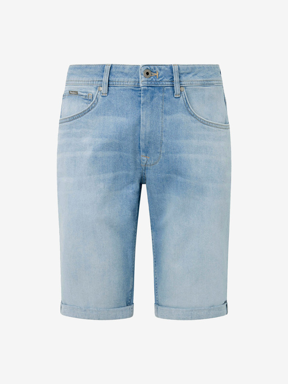 Pepe Jeans Modré pánské džínové kraťasy Pepe Jeans