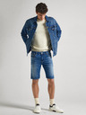 Pepe Jeans Modré pánské džínové kraťasy Pepe Jeans