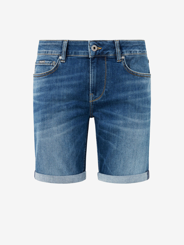 Pepe Jeans Modré pánské džínové kraťasy Pepe Jeans